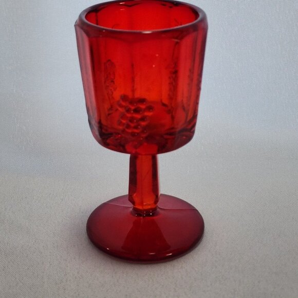 Wright Paneled Grape Ruby Wine Glass 4" Westmoreland vtg sweet wine liqueur - Picture 2 of 8